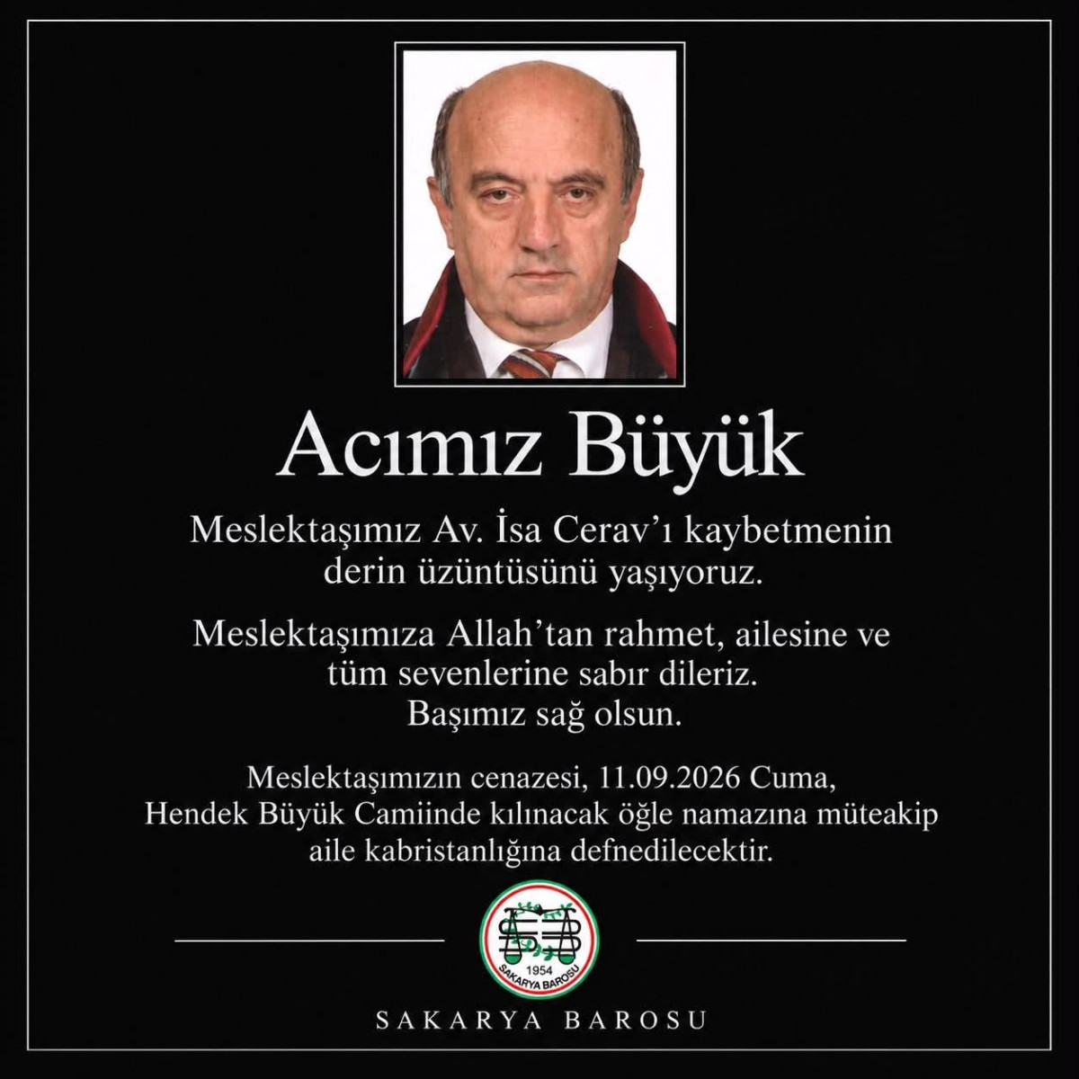 Avukat İsa Cerav Vefat Etti
